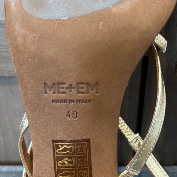 ME+EM Metallic Gold Strappy Sandals kitten heel - Picture 7 of 10